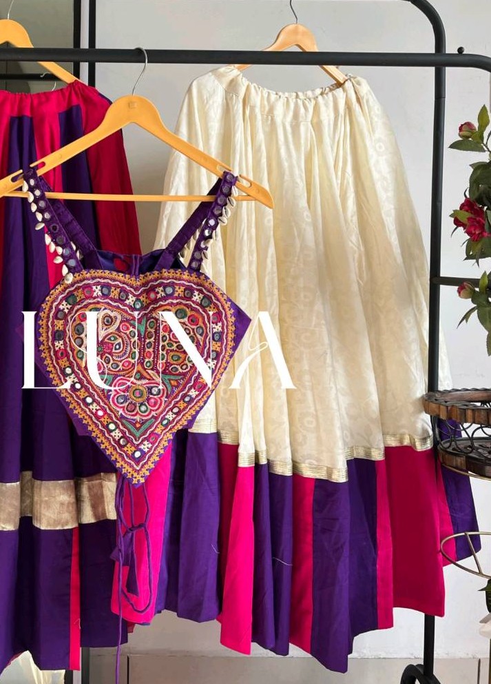 White And Purple Lehnga